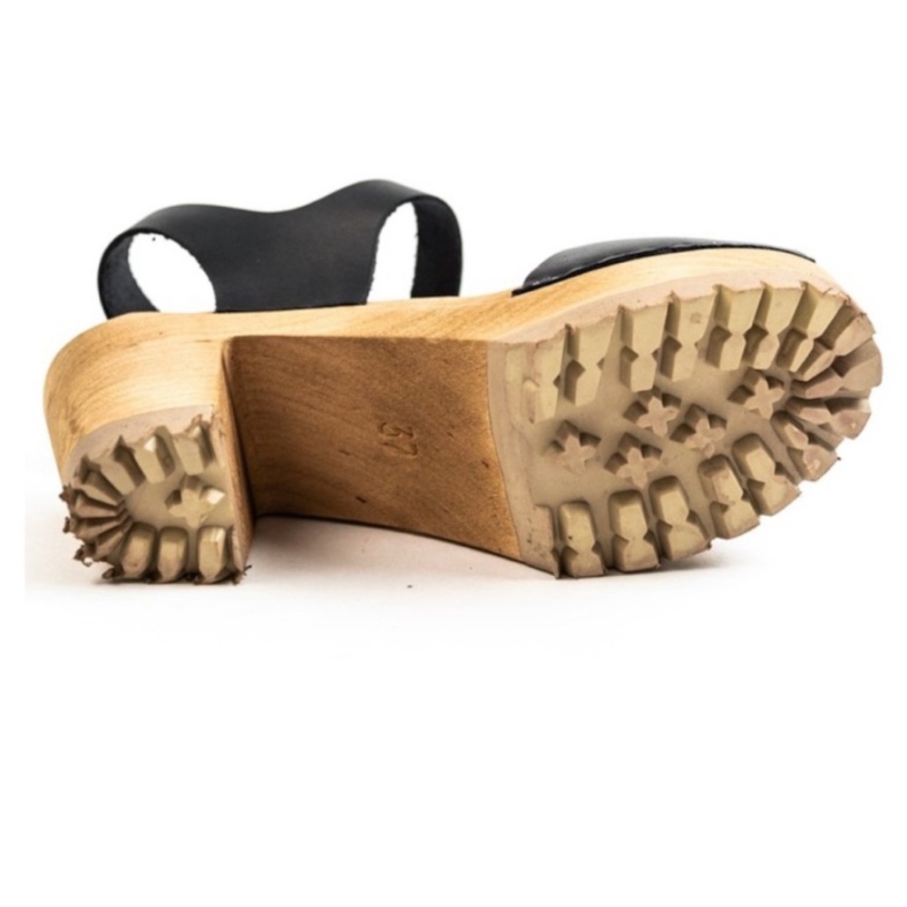 ❤️… MÍA GRETA Black Leather Women's Sandals - Picture 4 of 7